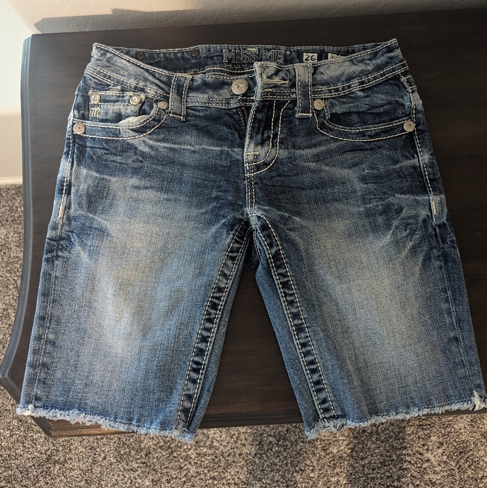 Denim cutoff shorts